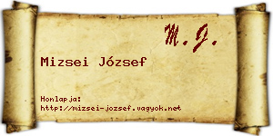 Mizsei József névjegykártya