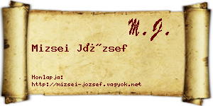Mizsei József névjegykártya